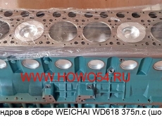 Блок цилиндров в сборе WEICHAI WD618 375л.с (шорт блок) (5415358) 61800010109/602600900131